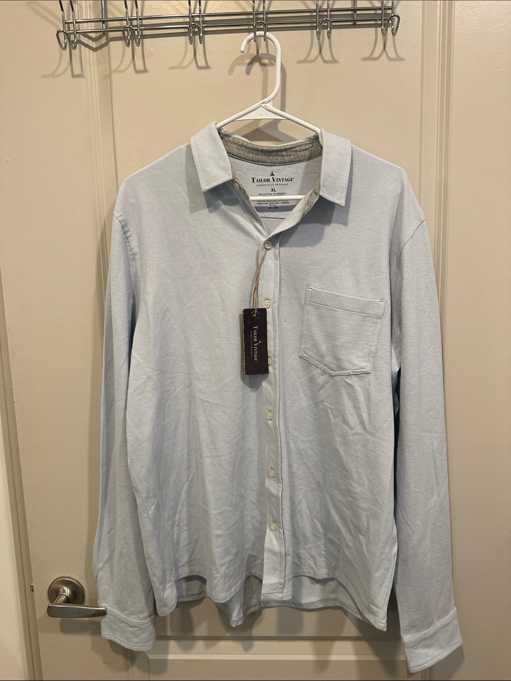 Tailor Vintage Men's Pale Blue Long Sleeve Button-Down Shirt